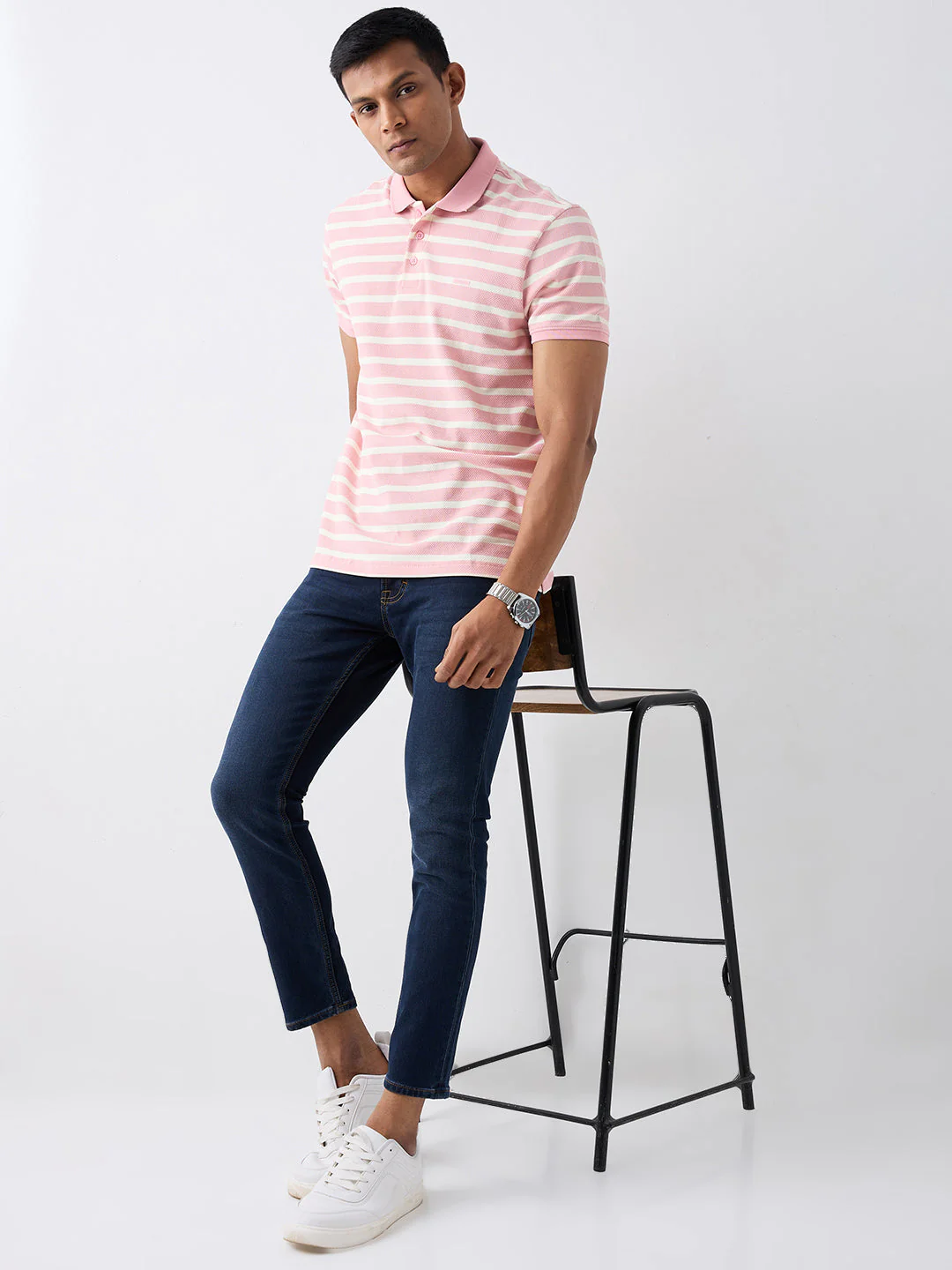 Men Jeans Slim Fit Blue Mid Rise - Image 7