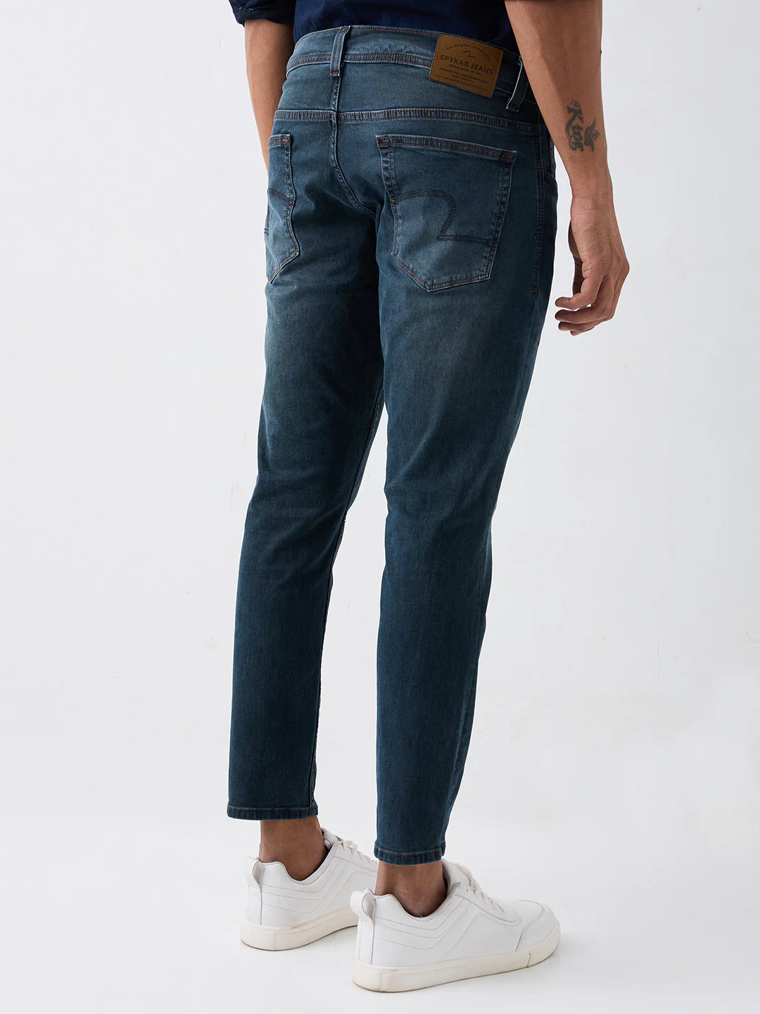 Men Jeans Slim Fit Green Mid Rise - Image 4