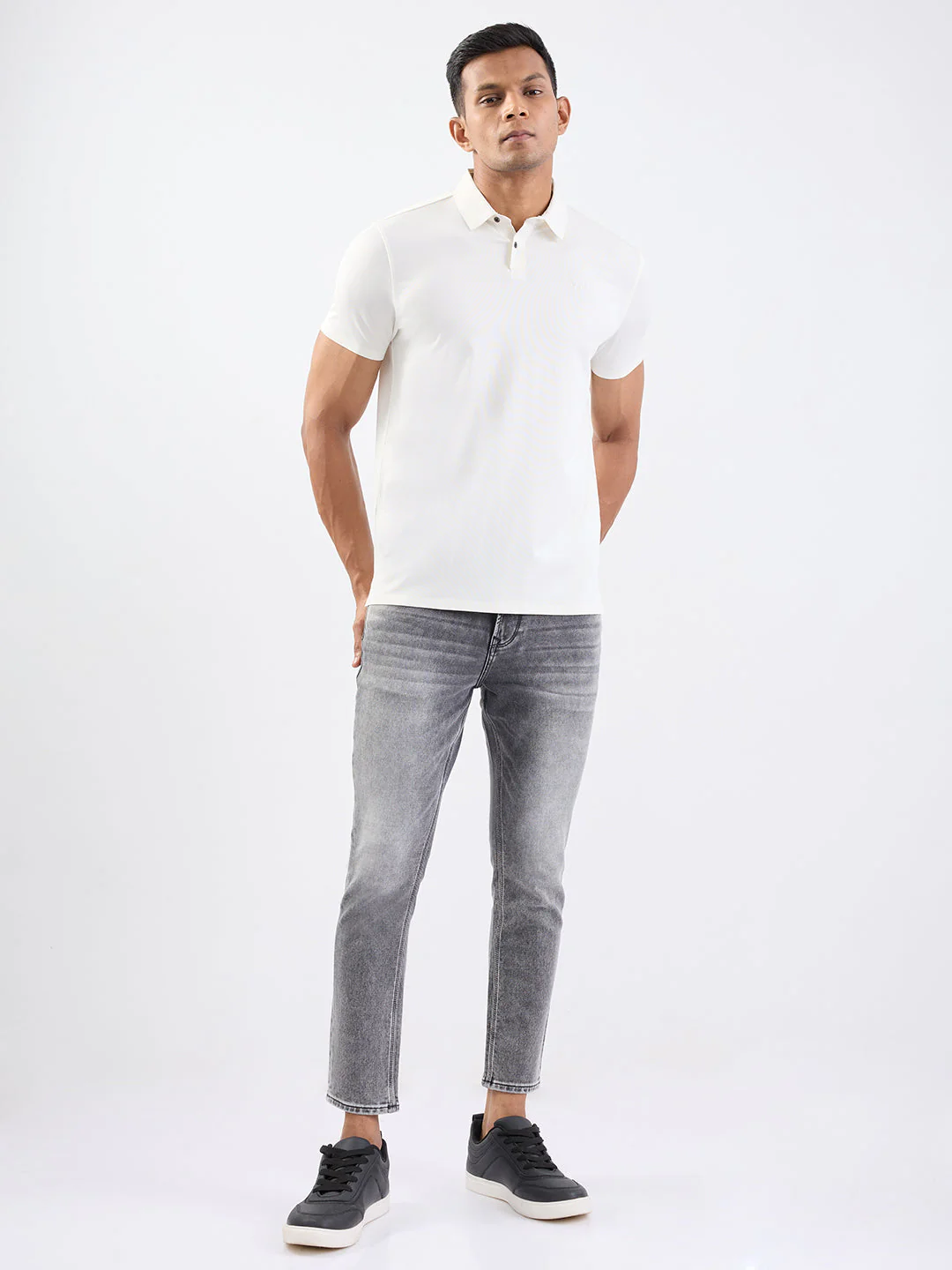 Men Jeans Slim Fit Grey Mid Rise - Image 5