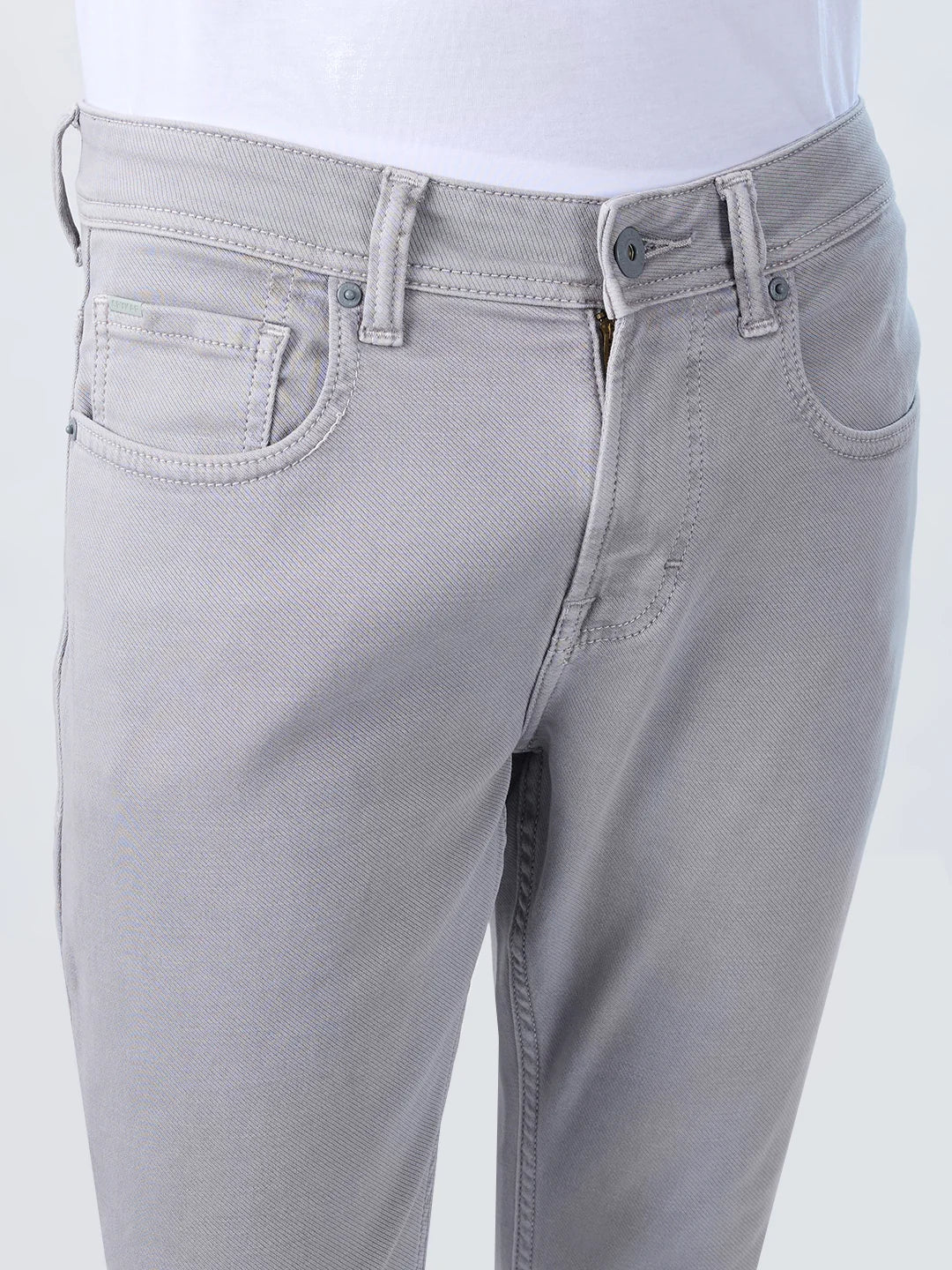 Men Kano Jeans Slim Fit Light Grey Mid Rise - Image 4