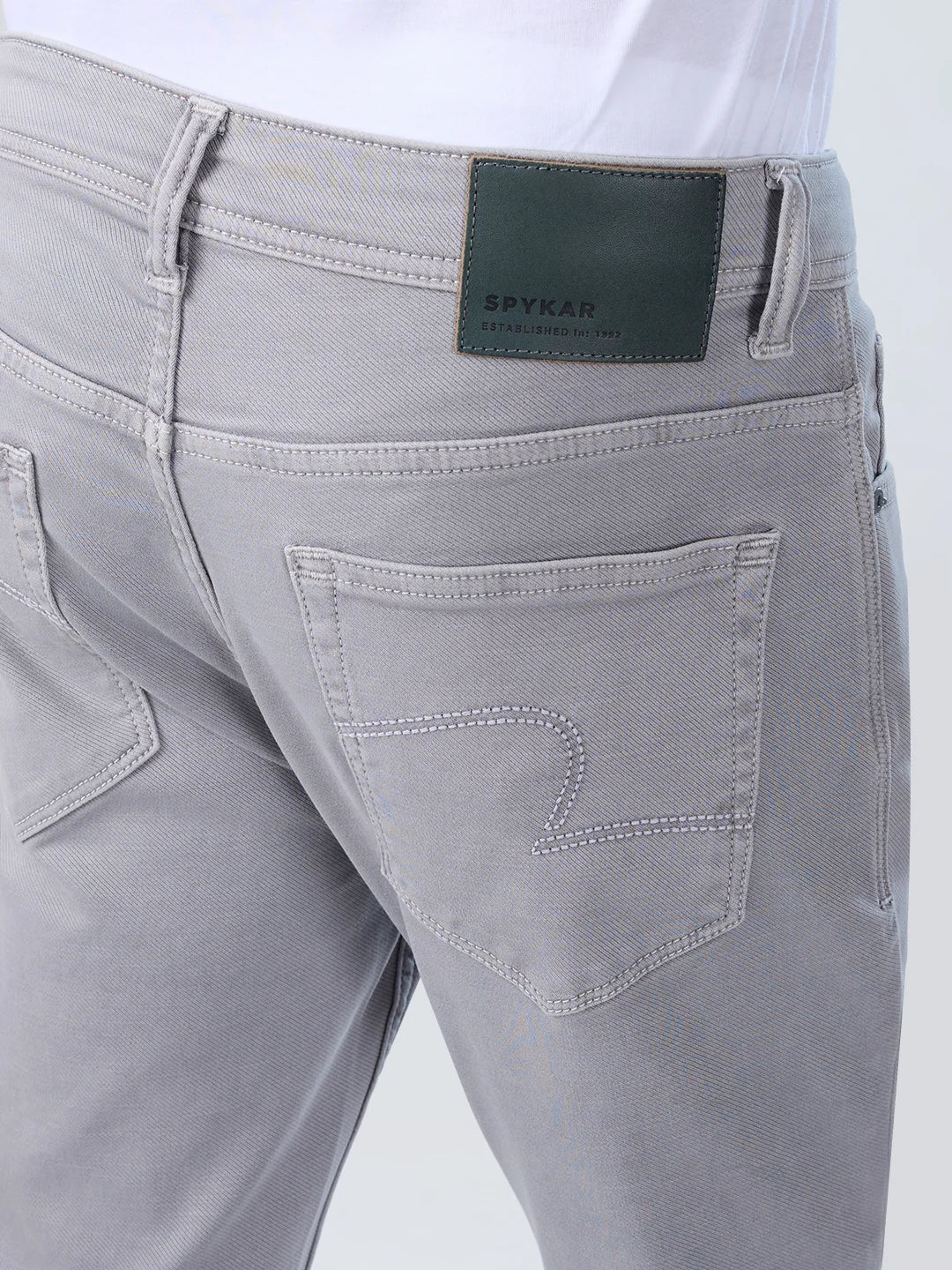 Men Kano Jeans Slim Fit Light Grey Mid Rise - Image 7