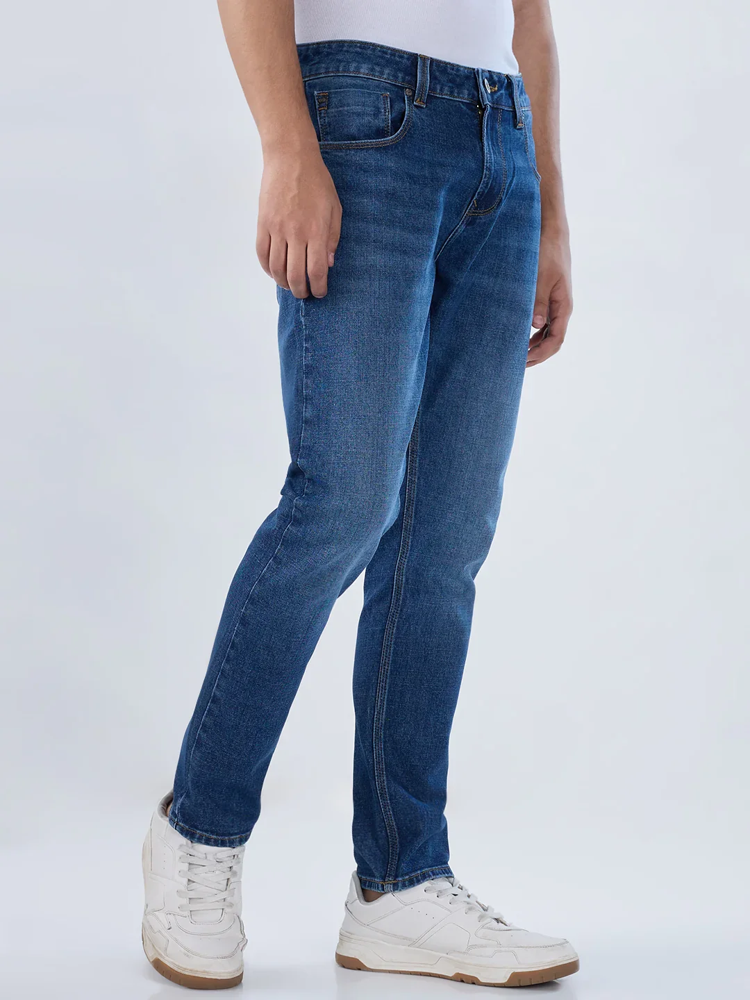 Men Kano Jeans Slim Fit Mid Blue Mid Rise - Image 3