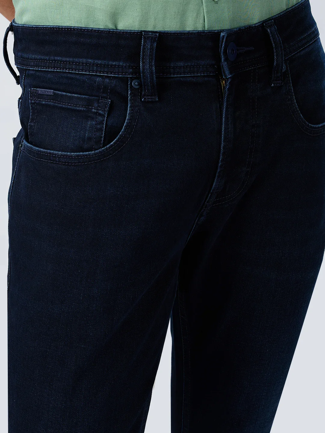 Men Kano Jeans Slim Fit Dark Blue Mid Rise - Image 4