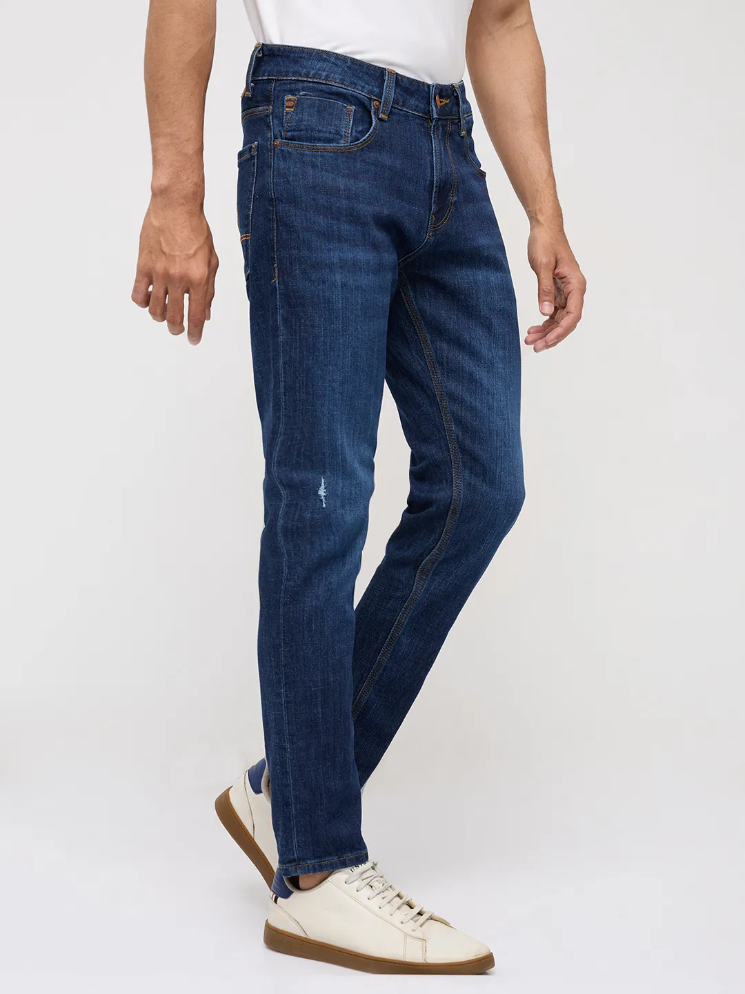 Men Kano Jeans Slim Fit Dark Blue Mid Rise - Image 3