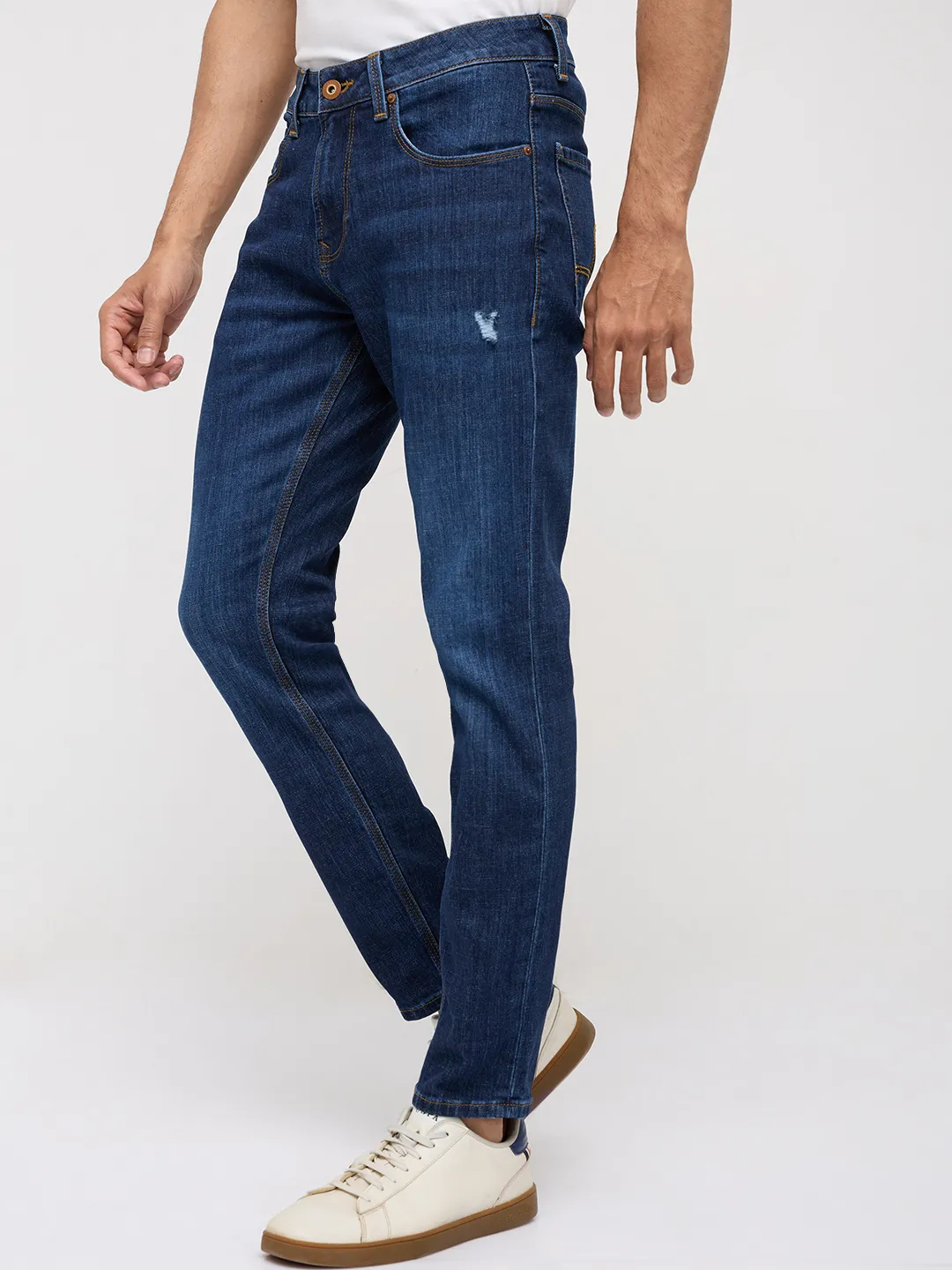 Men Kano Jeans Slim Fit Dark Blue Mid Rise - Image 4