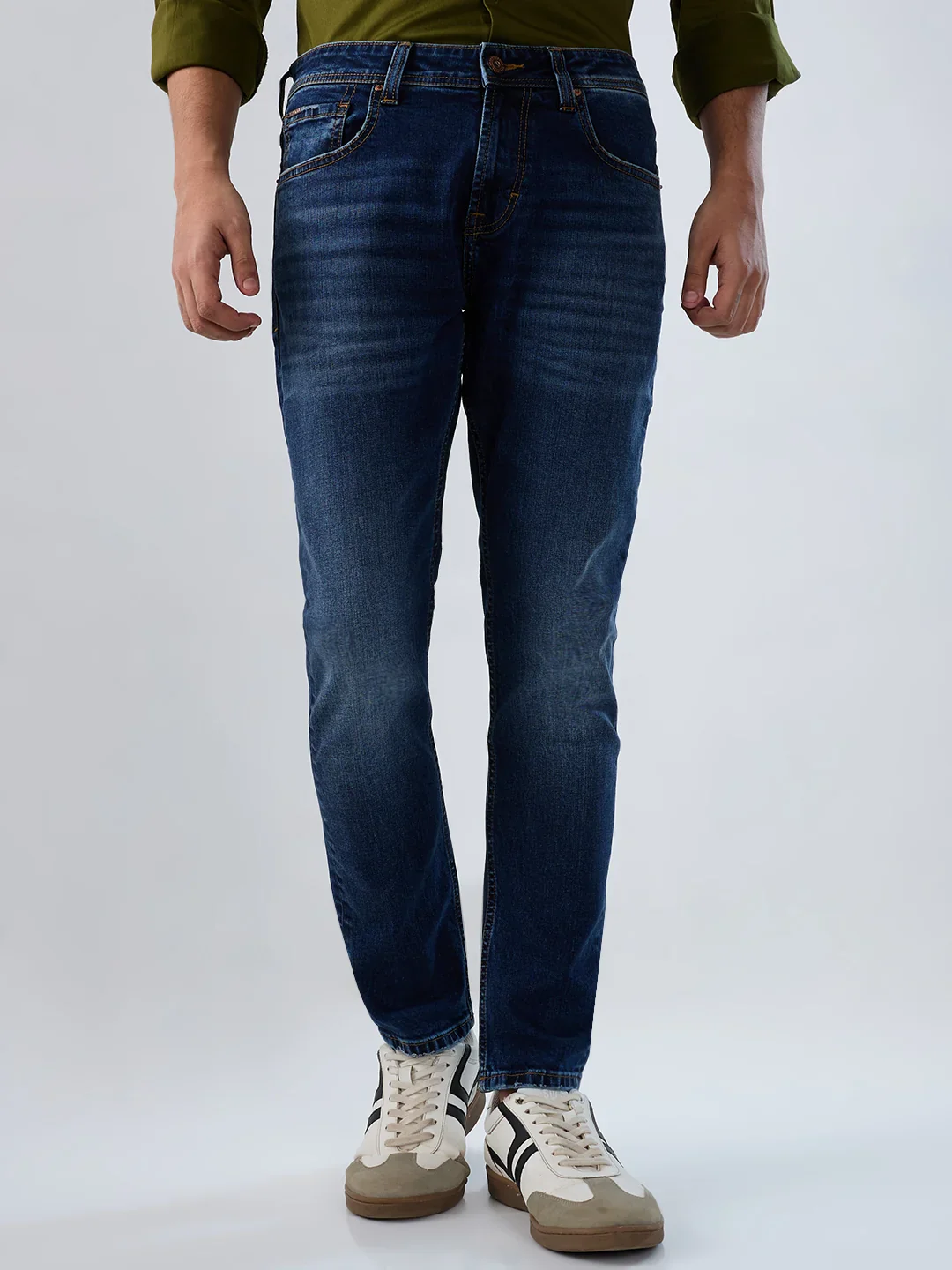 Men Kano Jeans Slim Fit Dark Blue Mid Rise - Image 2