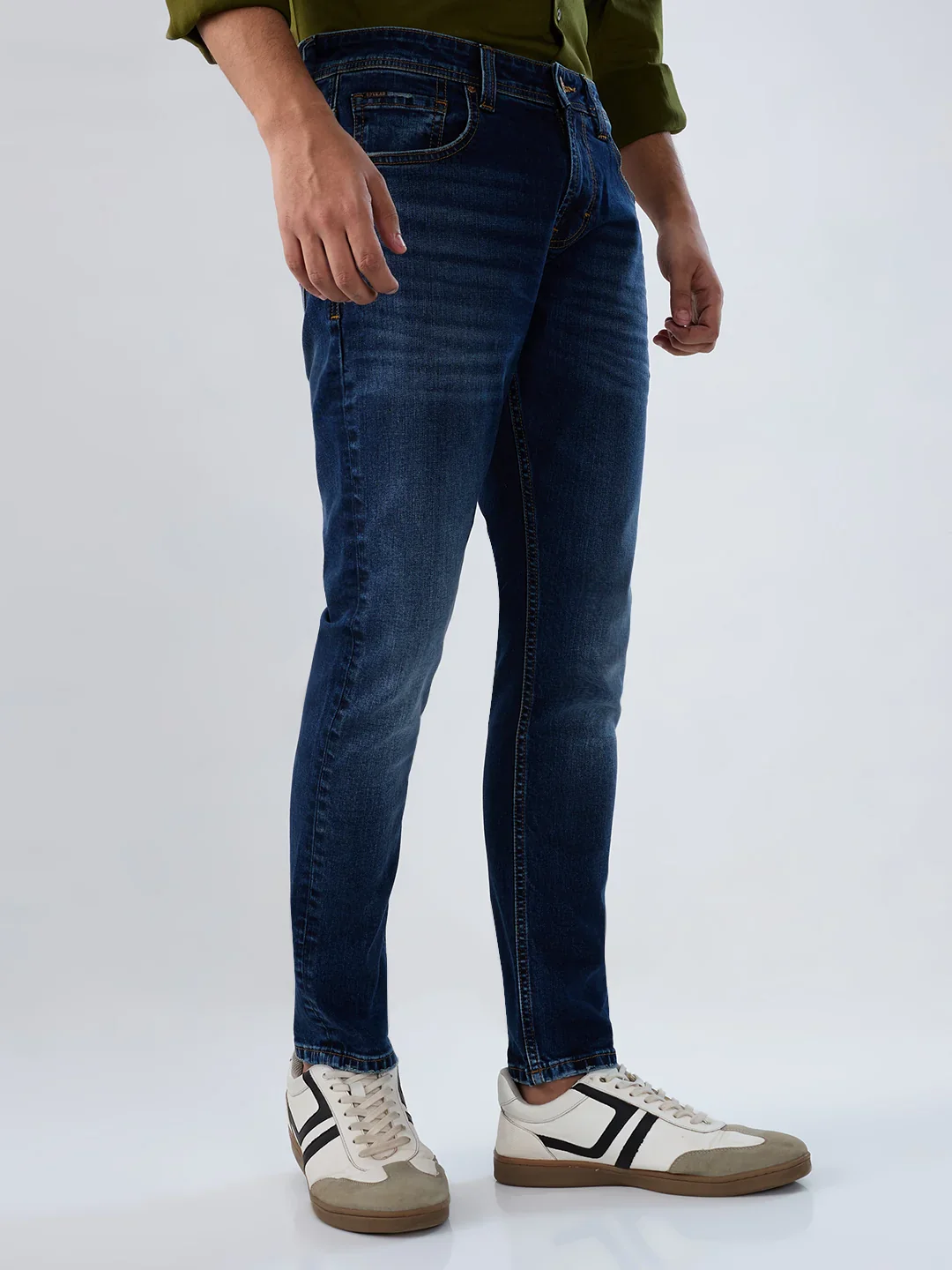 Men Kano Jeans Slim Fit Dark Blue Mid Rise - Image 3