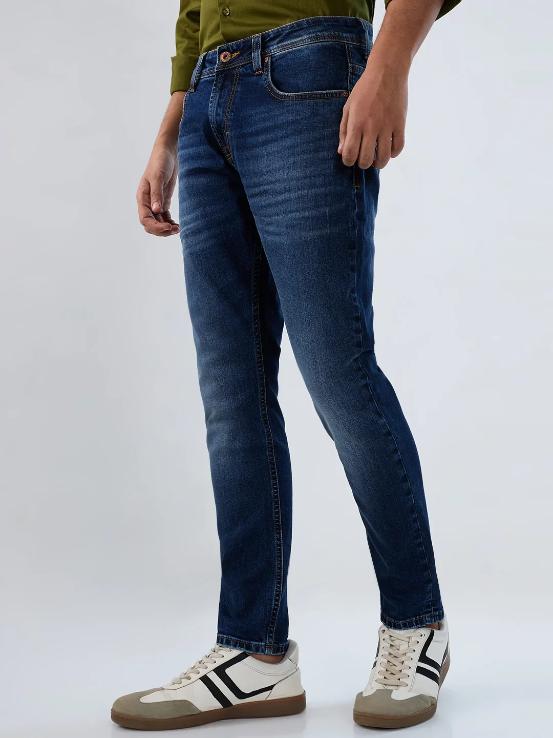 Men Kano Jeans Slim Fit Dark Blue Mid Rise - Image 5