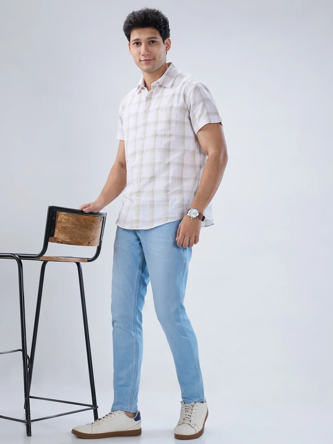 Men Kano Jeans Slim Fit Ice Blue Mid Rise - Image 8
