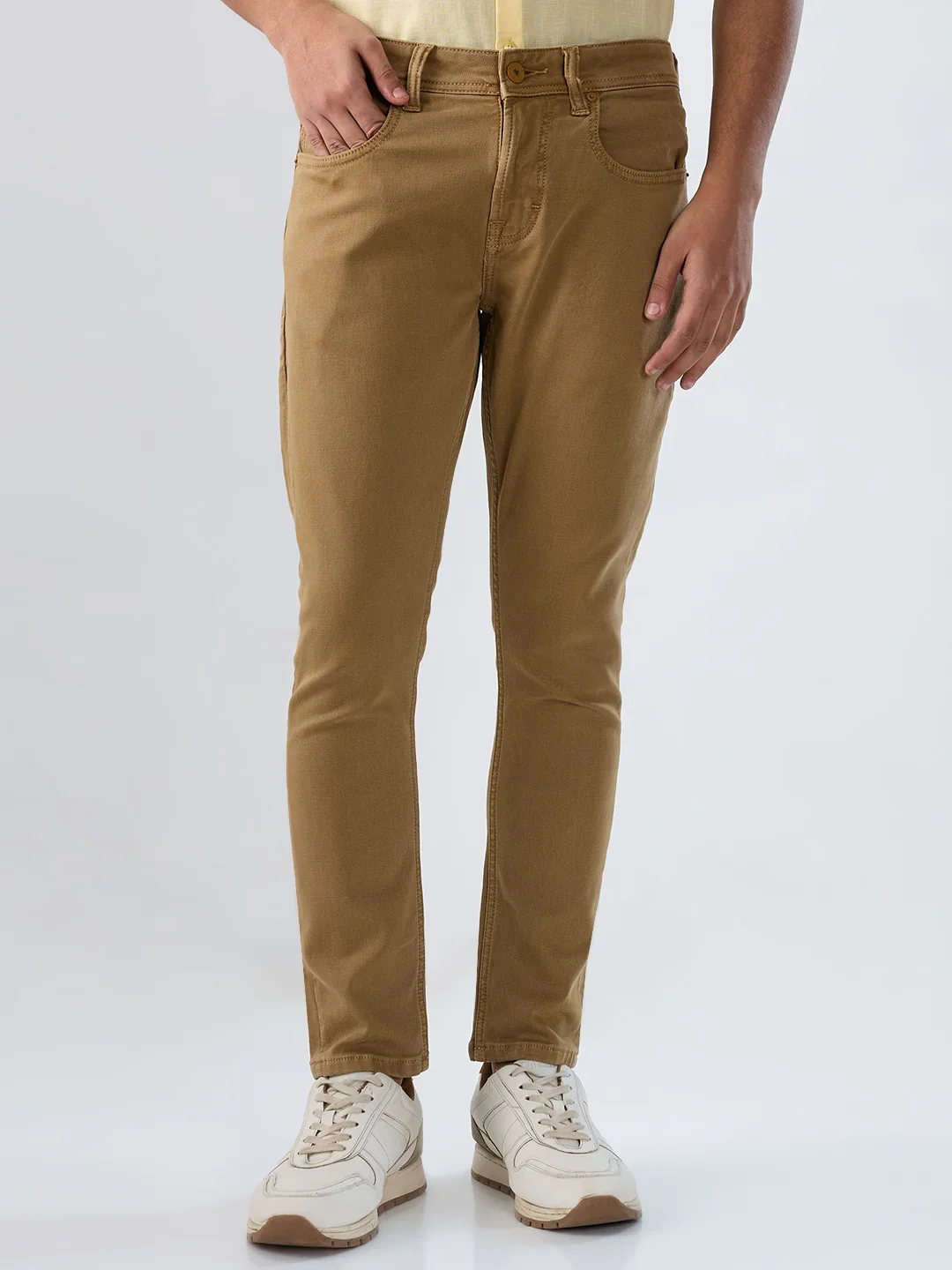 Men Kano Jeans Slim Fit Khaki Mid Rise - Image 2