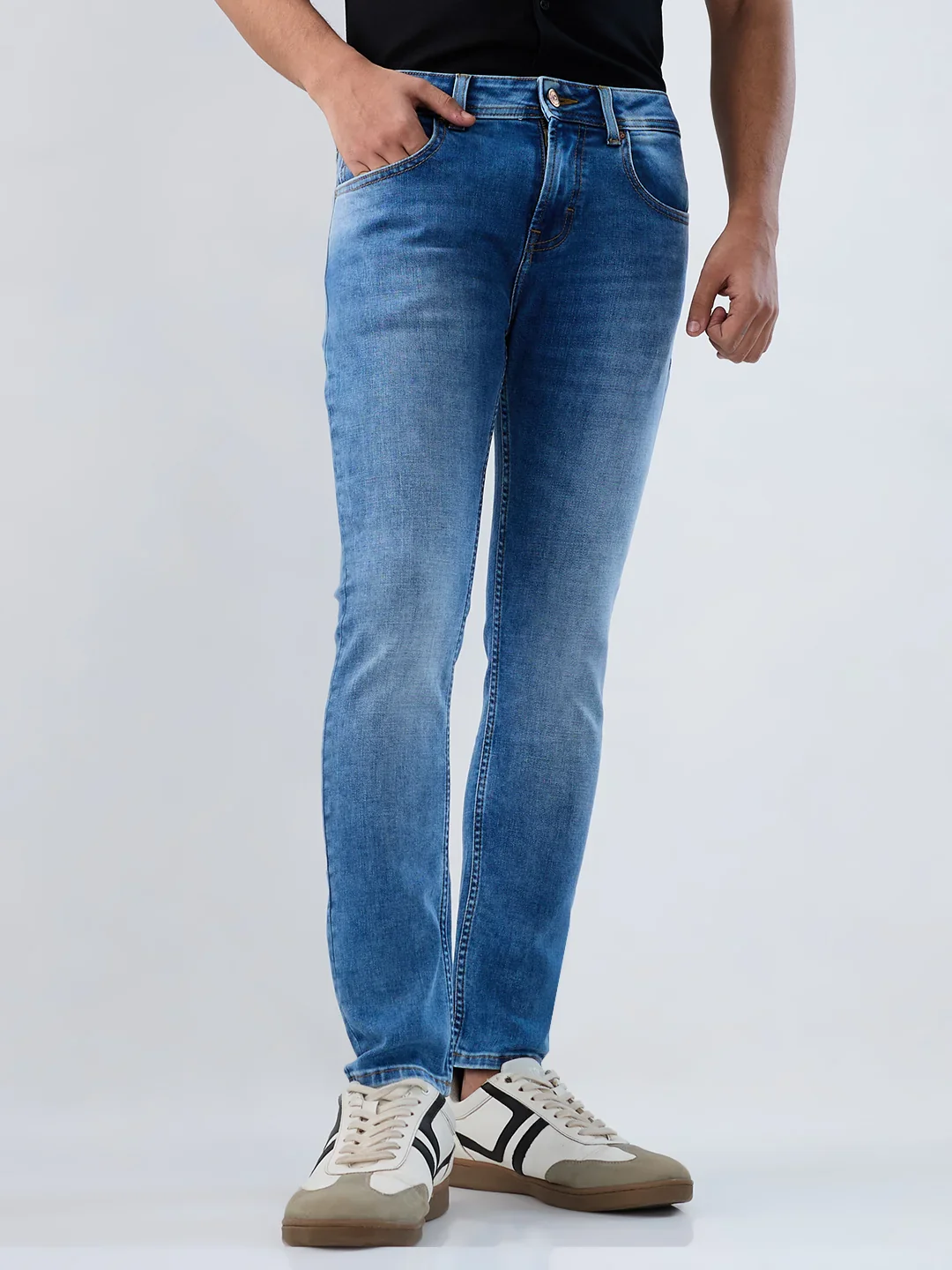 Men Kano Jeans Slim Fit Light Blue Mid Rise - Image 2