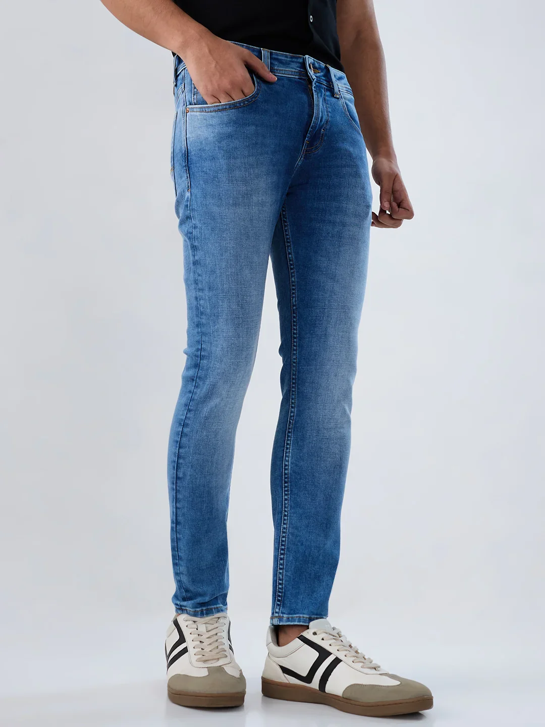 Men Kano Jeans Slim Fit Light Blue Mid Rise - Image 3