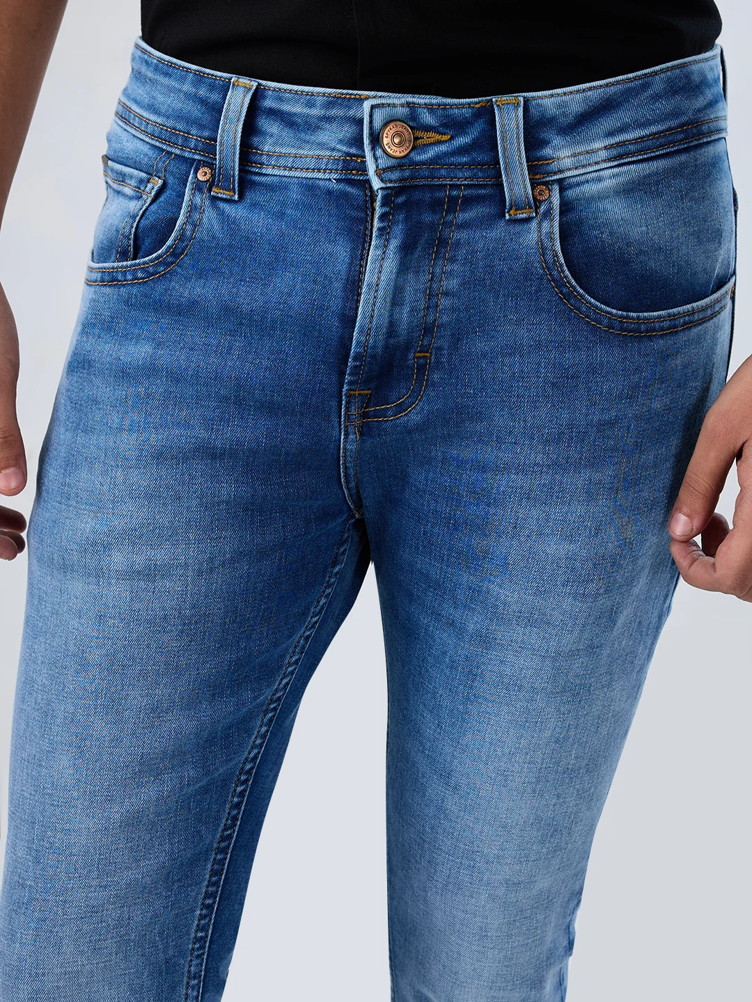 Men Kano Jeans Slim Fit Light Blue Mid Rise - Image 4