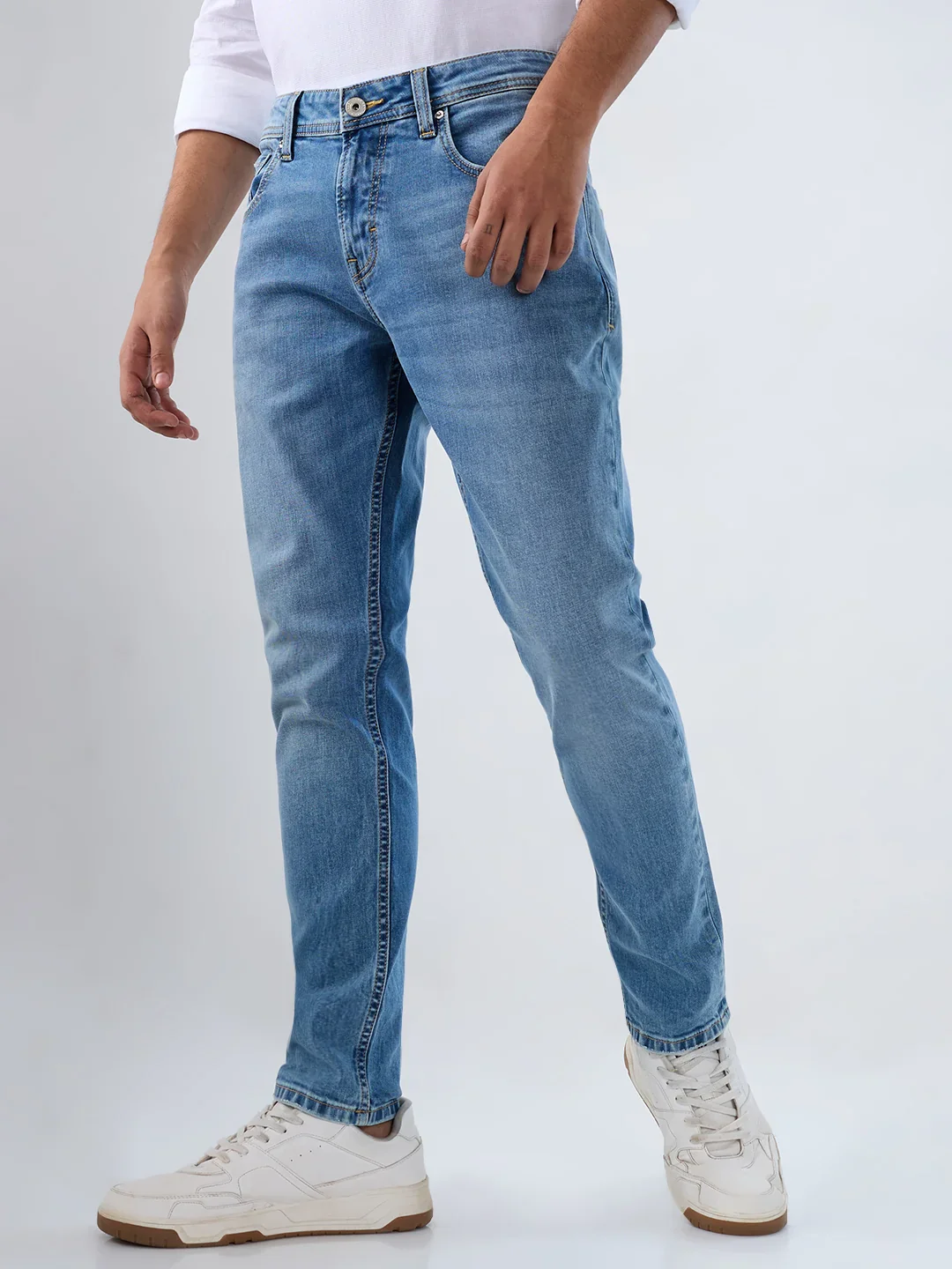 Men Kano Jeans Slim Fit Light Blue Mid Rise - Image 4