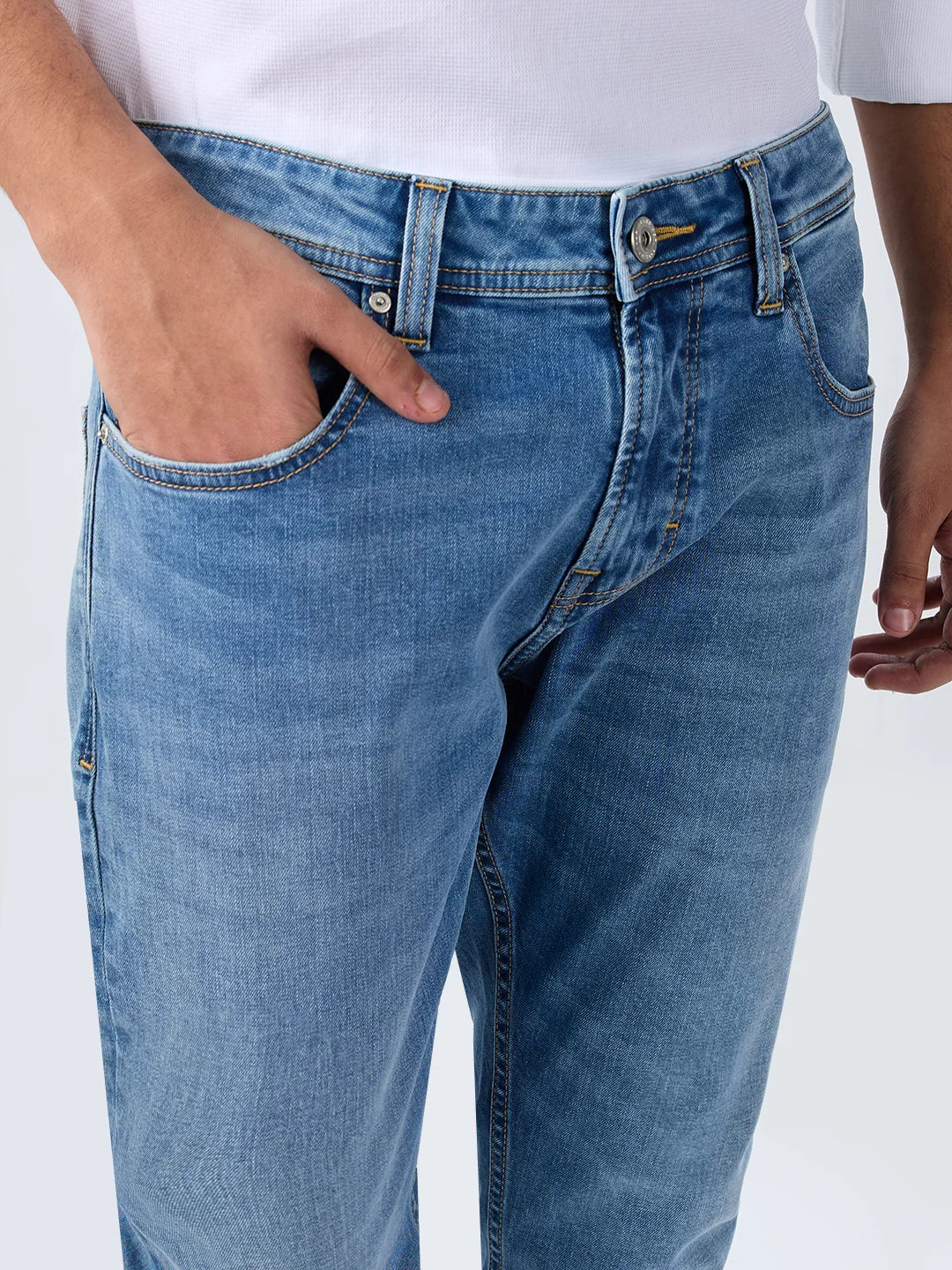 Men Kano Jeans Slim Fit Light Blue Mid Rise - Image 6