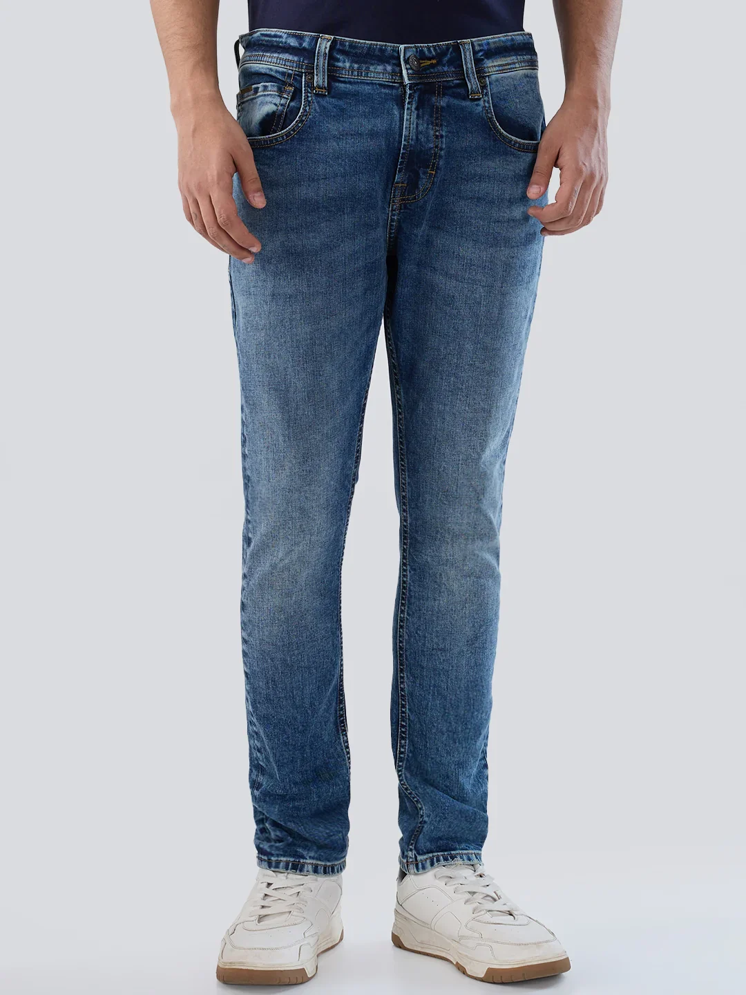 Men Kano Jeans Slim Fit Mid Blue Mid Rise - Image 2