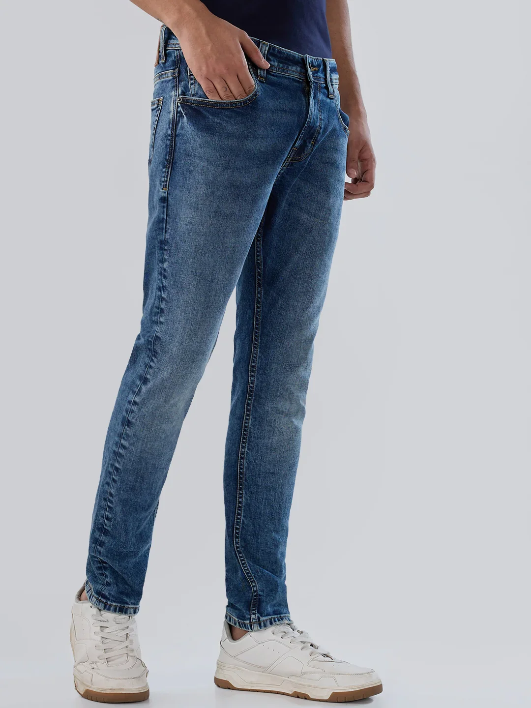 Men Kano Jeans Slim Fit Mid Blue Mid Rise - Image 3