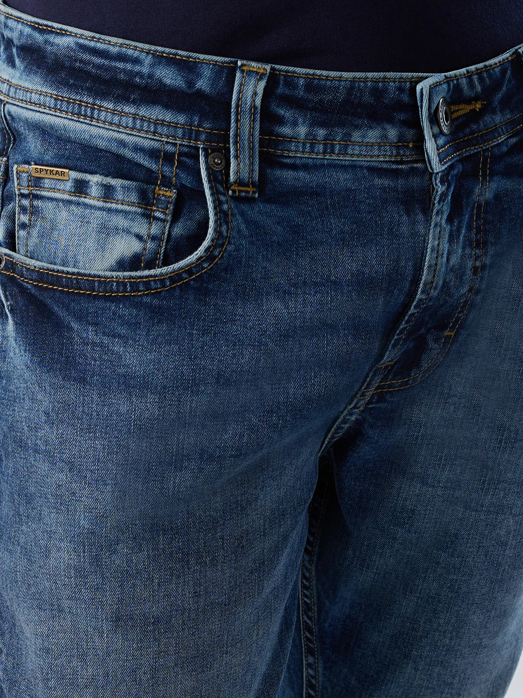 Men Kano Jeans Slim Fit Mid Blue Mid Rise - Image 4