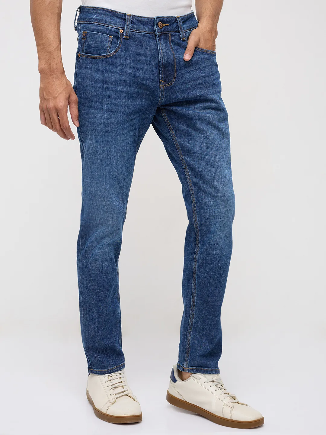 Men Kano Jeans Slim Fit Mid Blue Mid Rise - Image 3