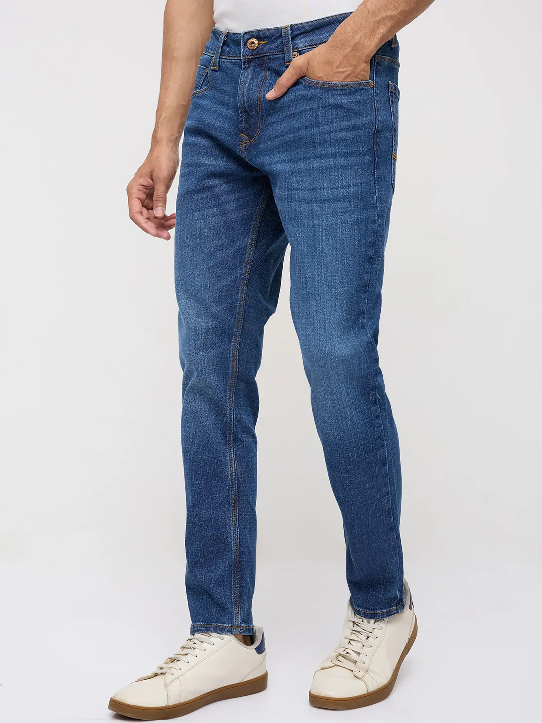 Men Kano Jeans Slim Fit Mid Blue Mid Rise - Image 4