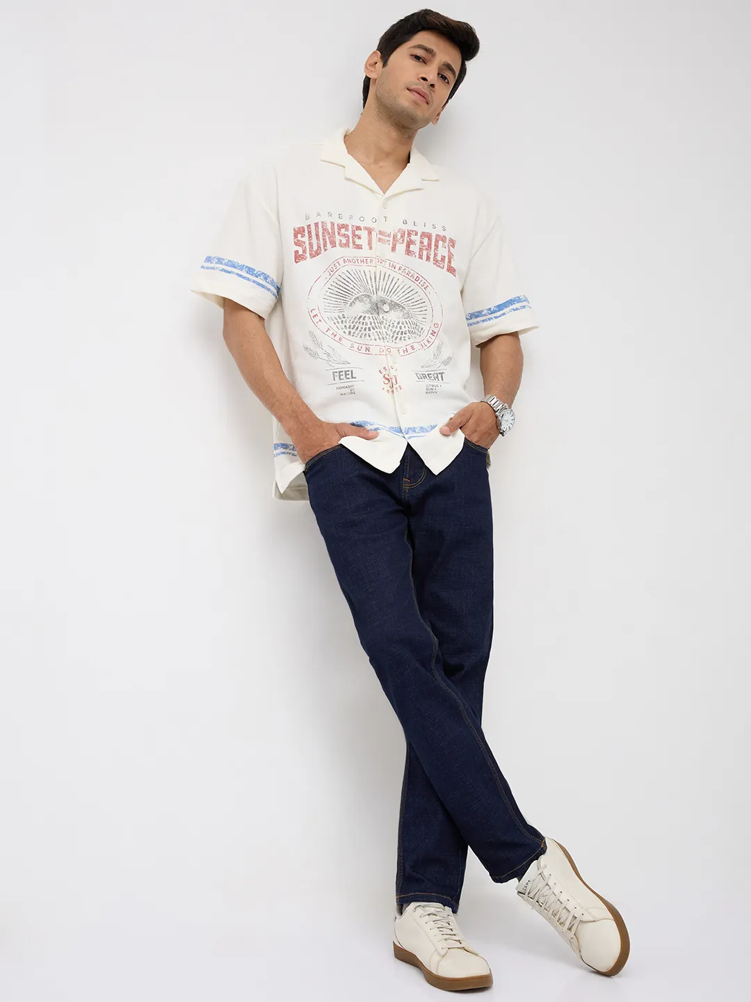 Men Kano Jeans Slim Fit Blue Mid Rise - Image 7
