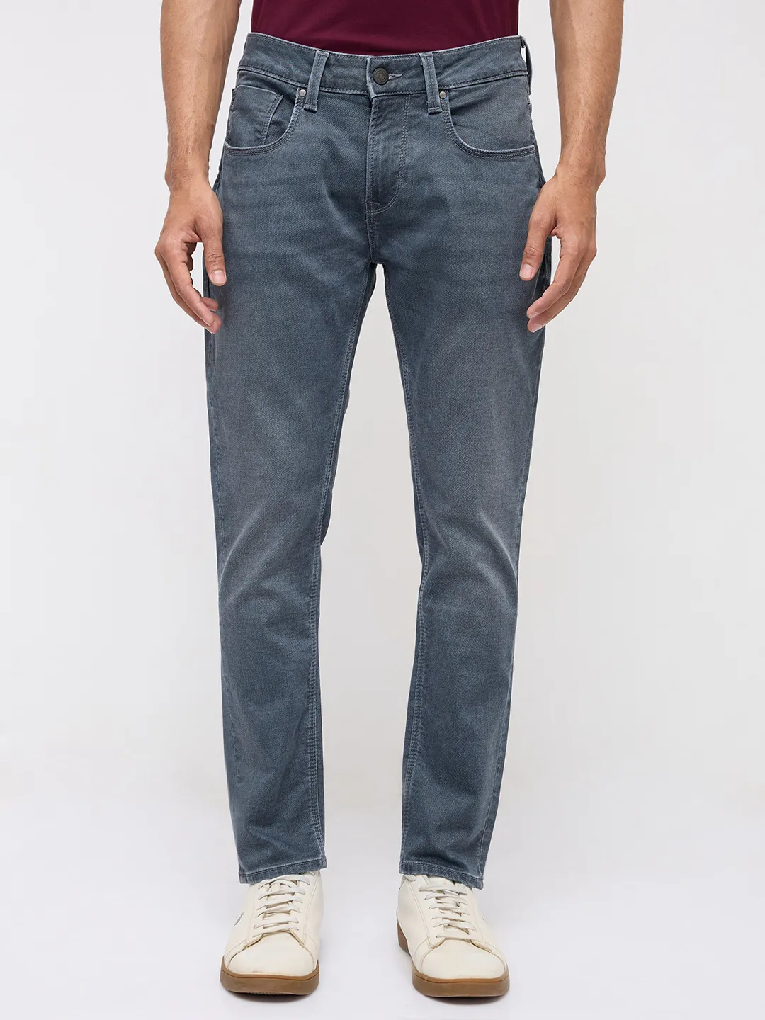 Men Kano Jeans Slim Fit Grey Mid Rise - Image 2