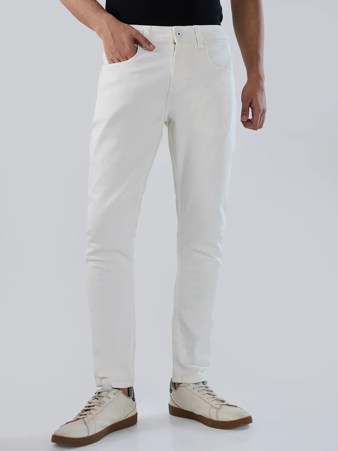 Men Kano Jeans Slim Fit White Mid Rise - Image 2
