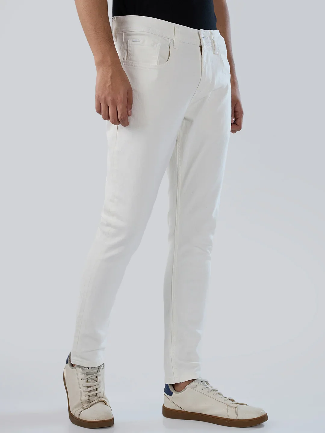 Men Kano Jeans Slim Fit White Mid Rise - Image 3