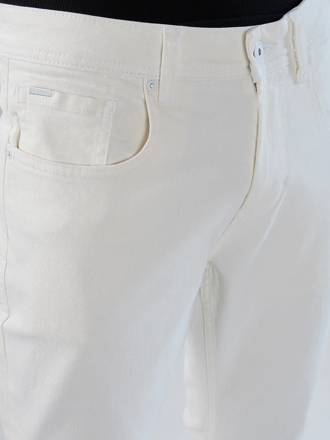 Men Kano Jeans Slim Fit White Mid Rise - Image 6