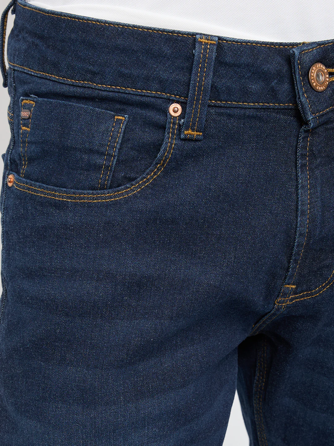 Men Kano Jeans Slim Fit Dark Blue Mid Rise - Image 6