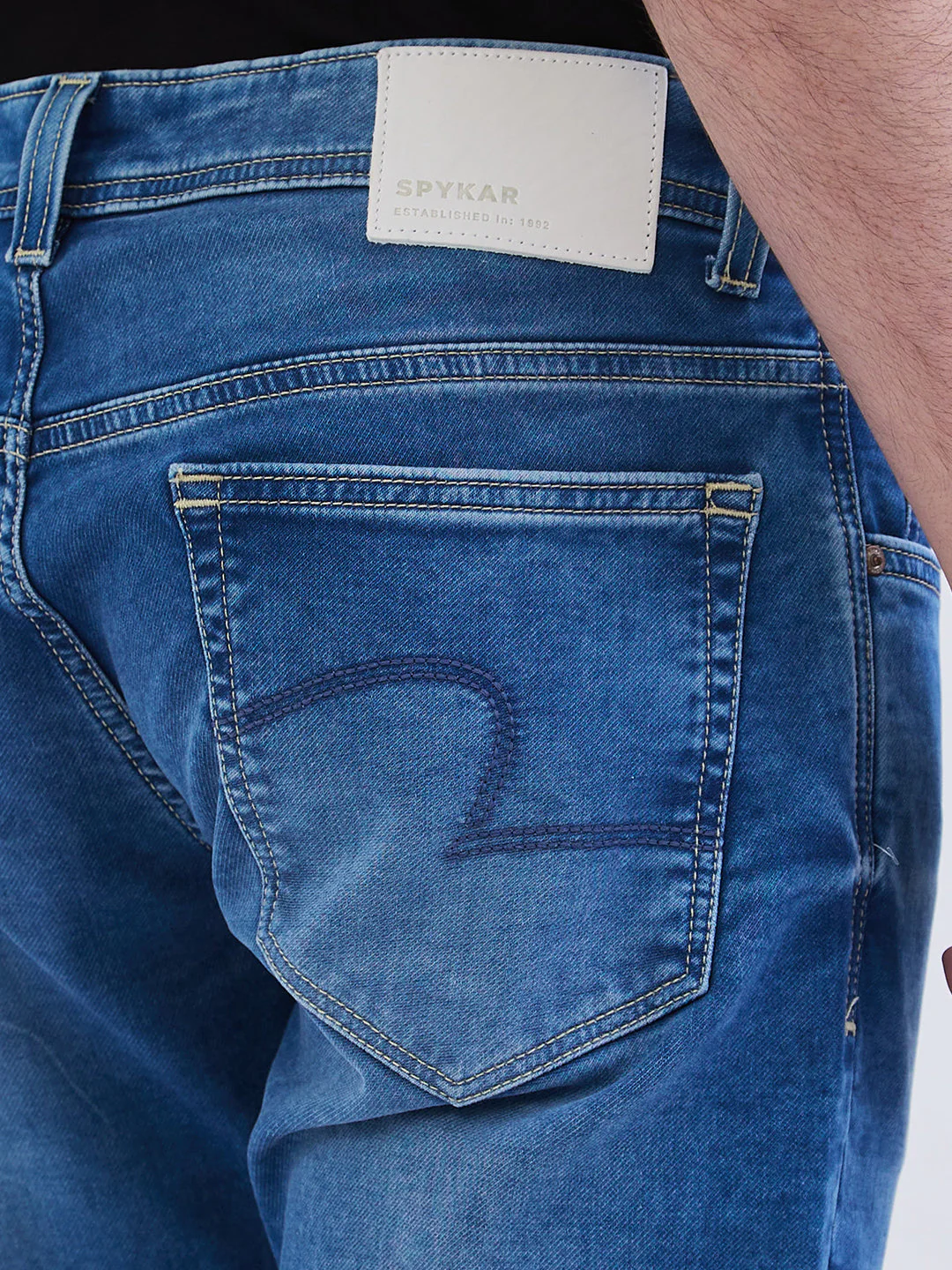 Men Jeans Slim Fit Blue Mid Rise - Image 8