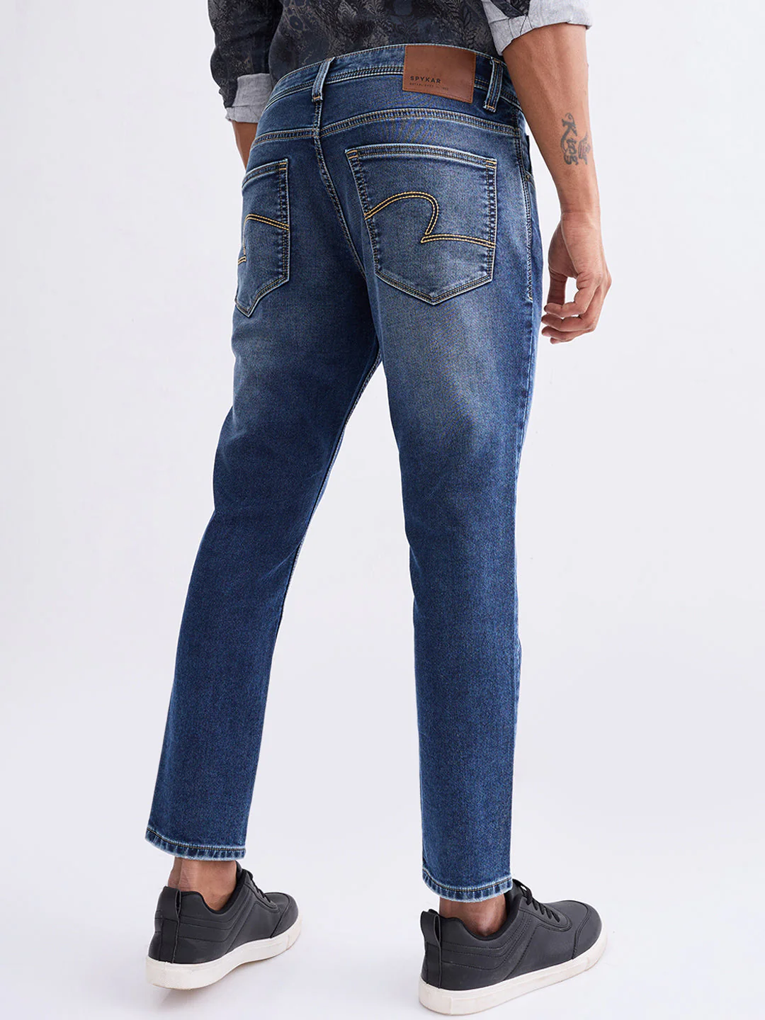 Men Jeans Slim Fit Grey Mid Rise - Image 4