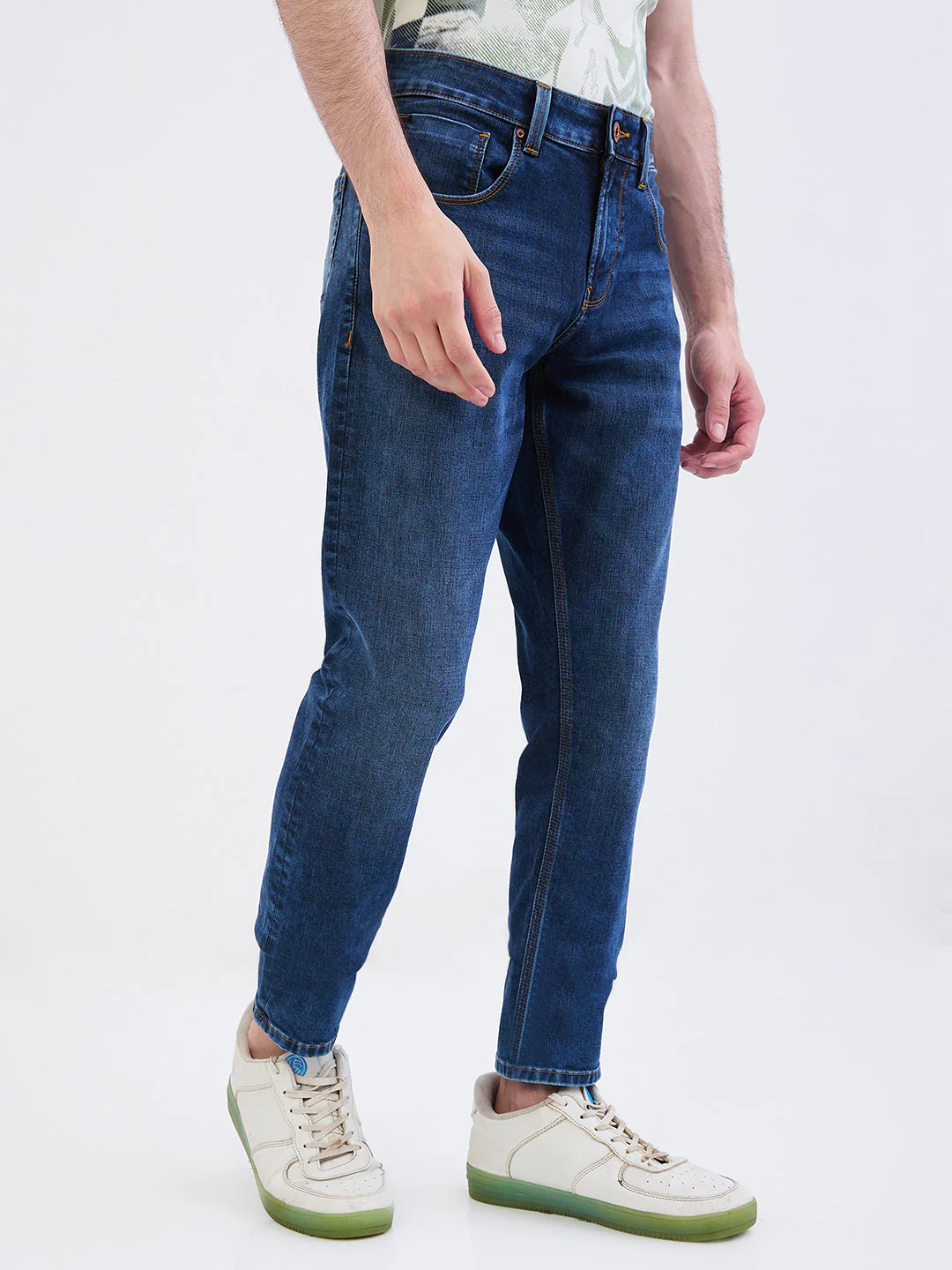 Men Jeans Slim Fit Blue Mid Rise - Image 3