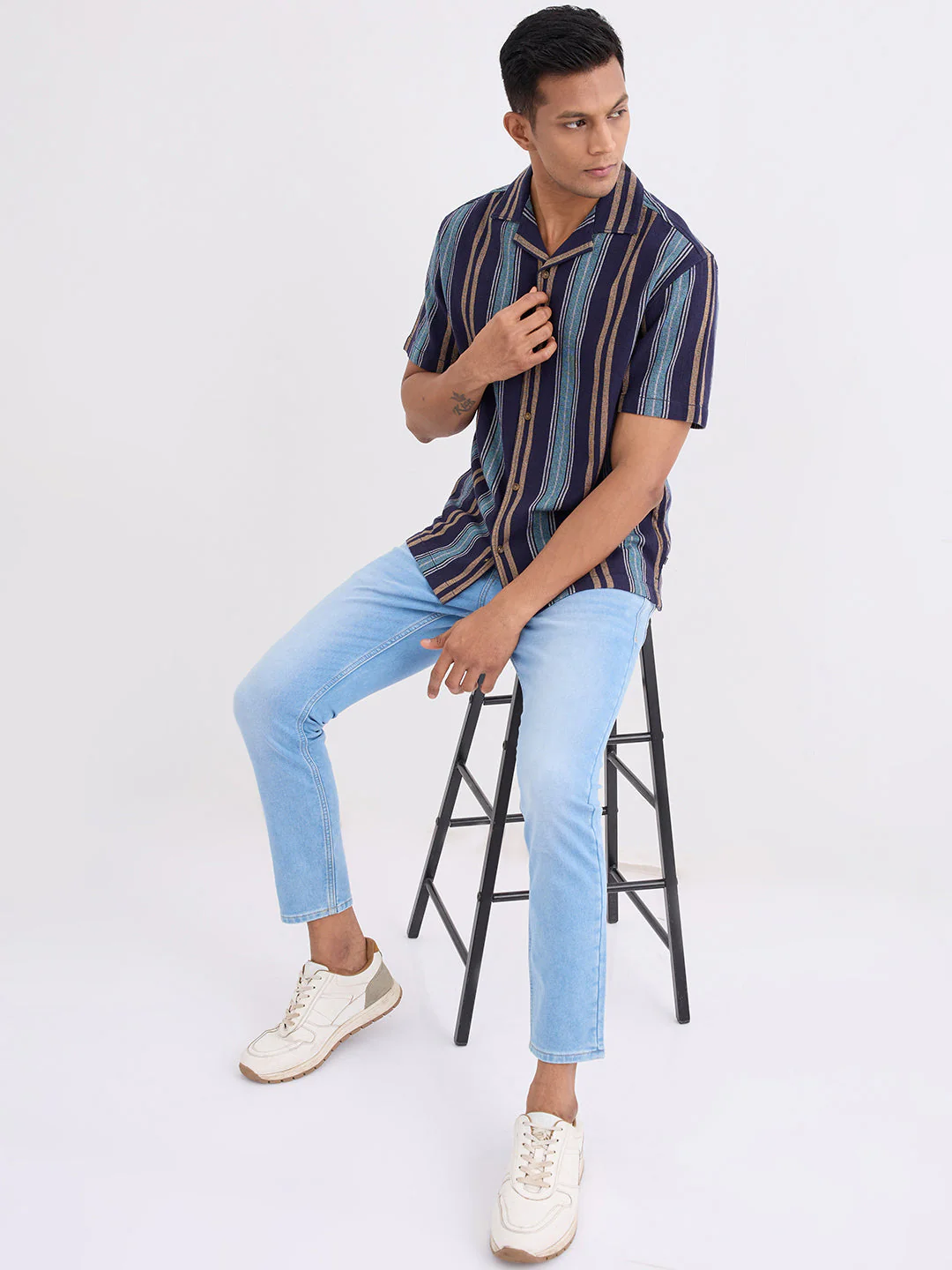 Men Jeans Slim Fit Blue Mid Rise - Image 6
