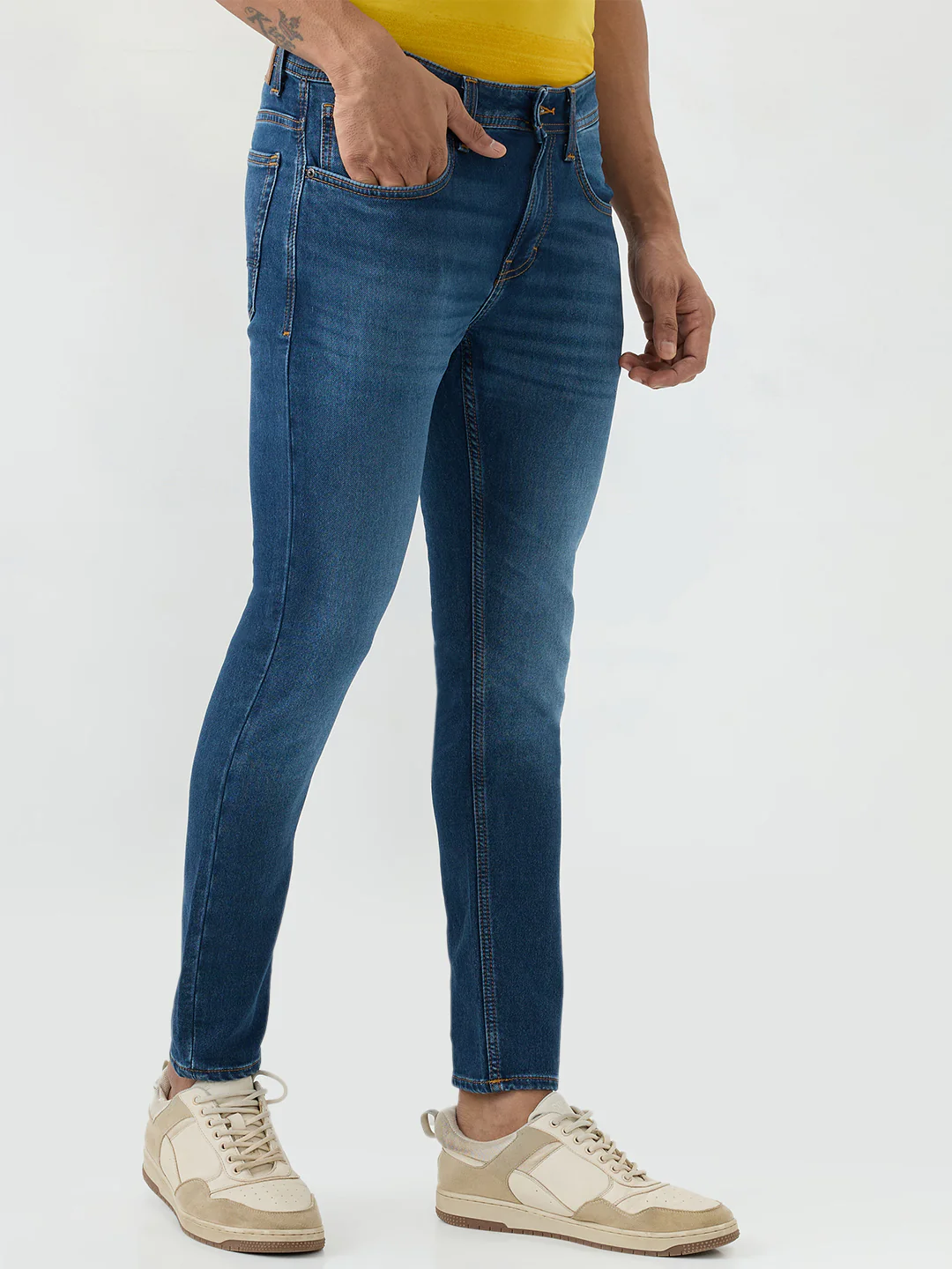 Men Kano Jeans Slim Fit Blue Mid Rise - Image 2