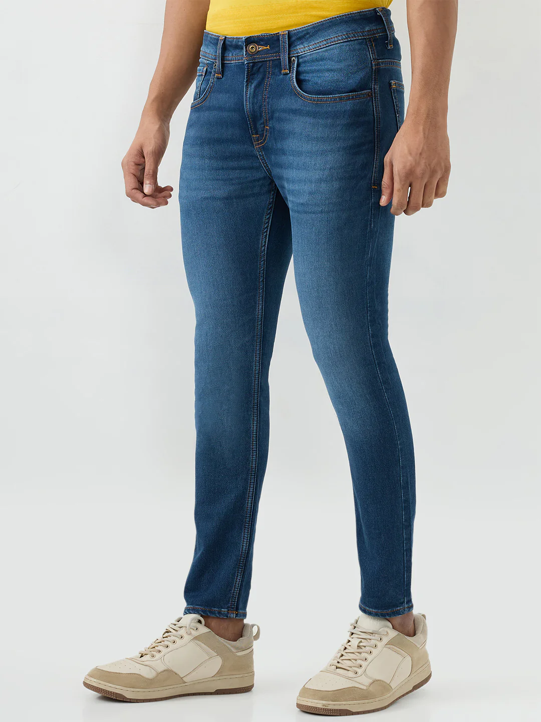 Men Kano Jeans Slim Fit Blue Mid Rise - Image 3