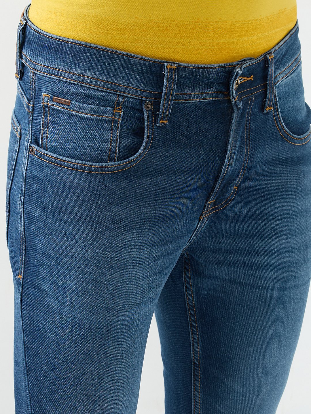 Men Kano Jeans Slim Fit Blue Mid Rise - Image 6