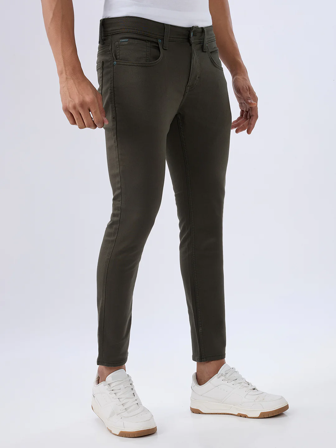 Men Kano Jeans Slim Fit Green Mid Rise - Image 2