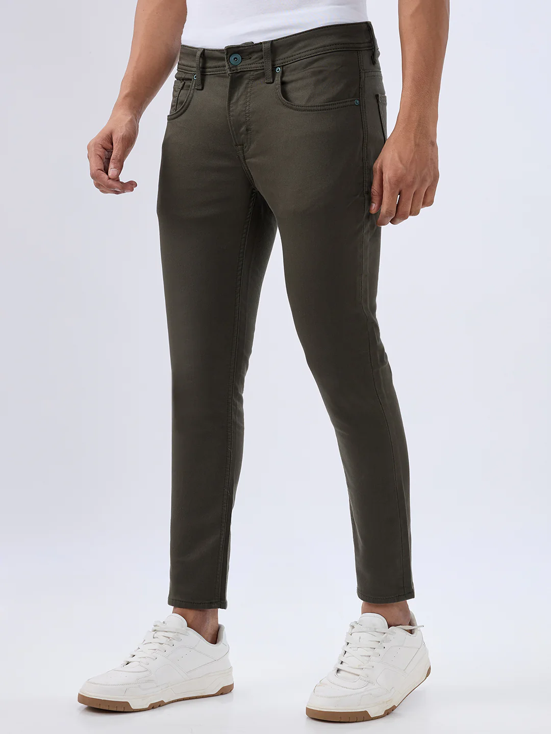 Men Kano Jeans Slim Fit Green Mid Rise - Image 3