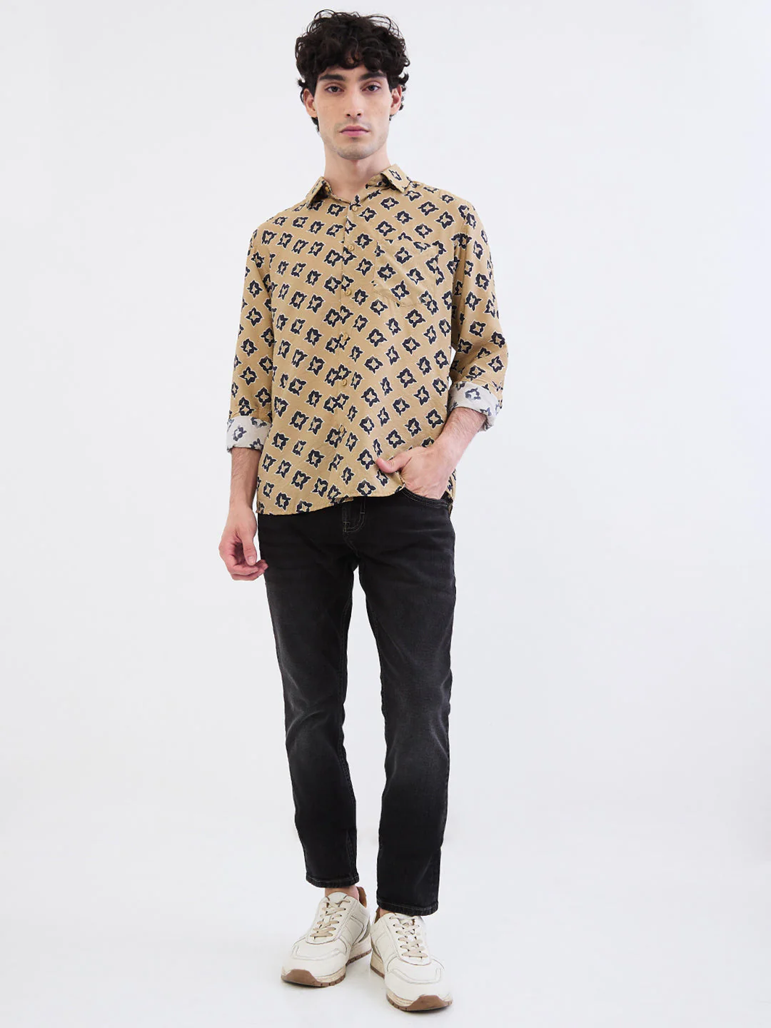 Men Jeans Slim Fit Black Mid Rise - Image 5