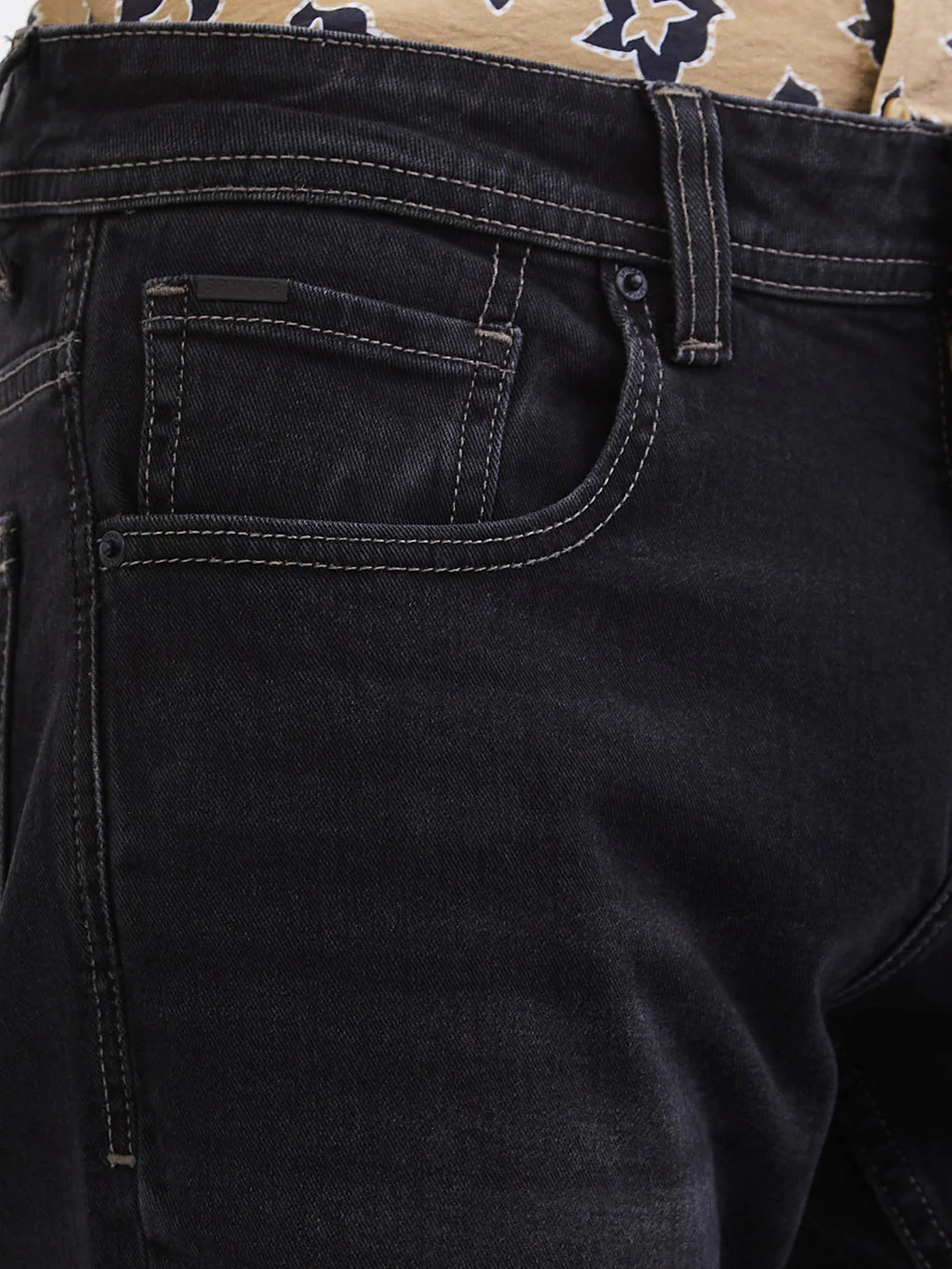 Men Jeans Slim Fit Black Mid Rise - Image 6