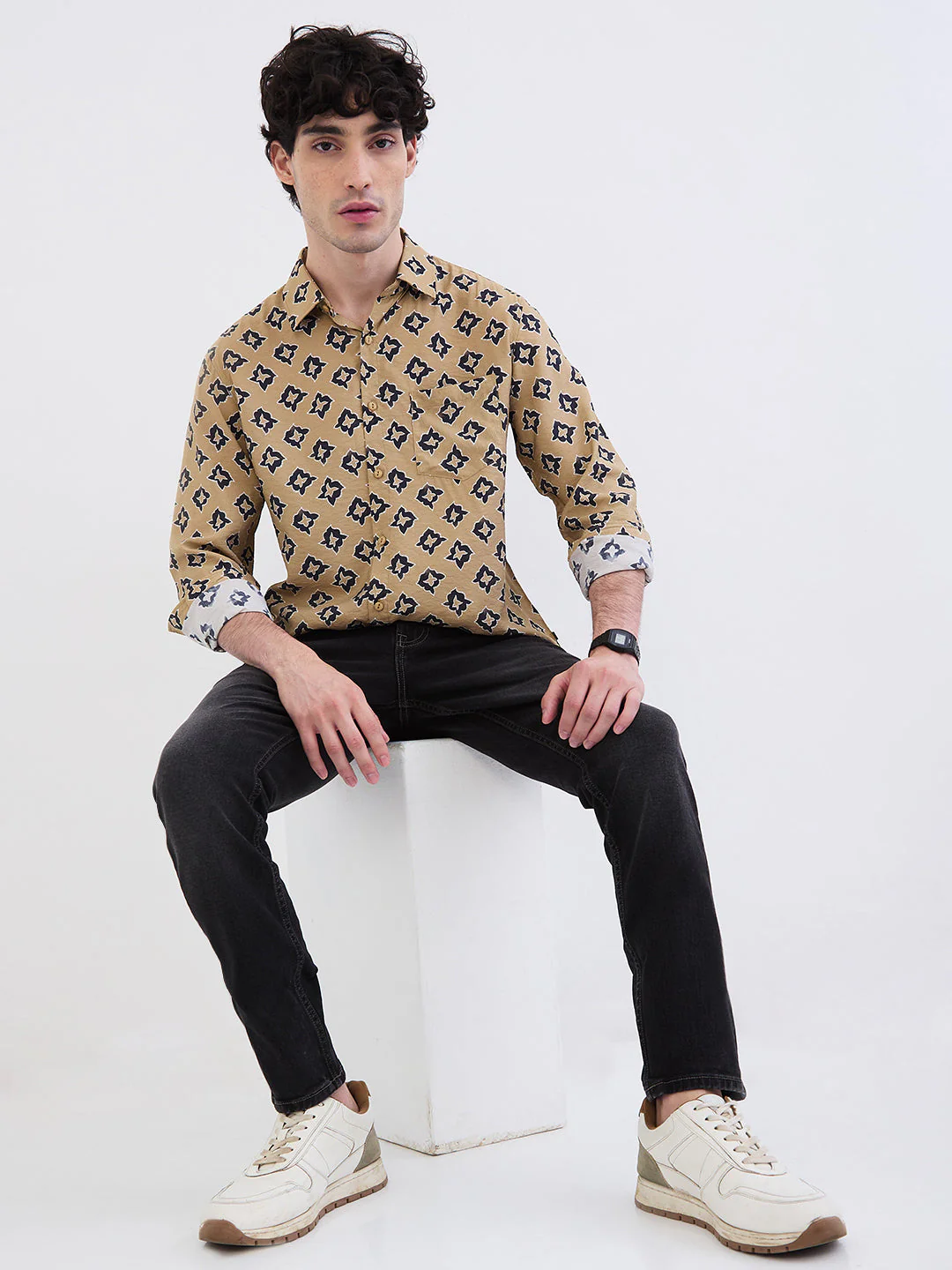 Men Jeans Slim Fit Black Mid Rise - Image 7