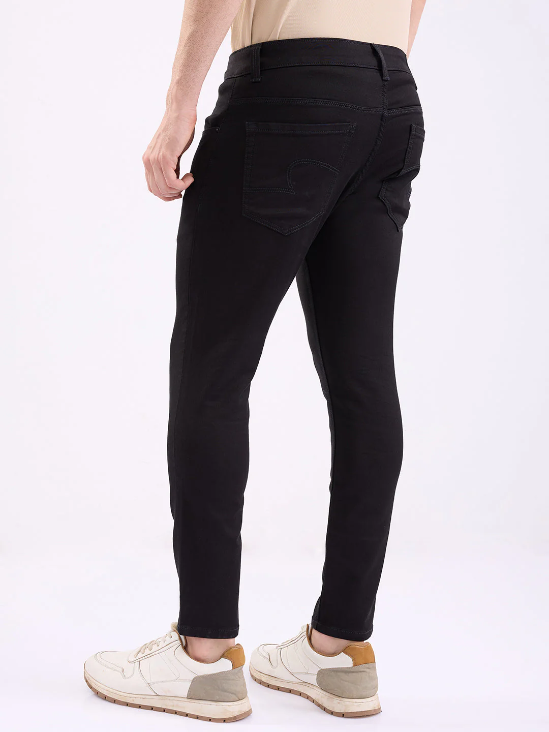 Men Jeans Slim Fit Black Mid Rise - Image 4