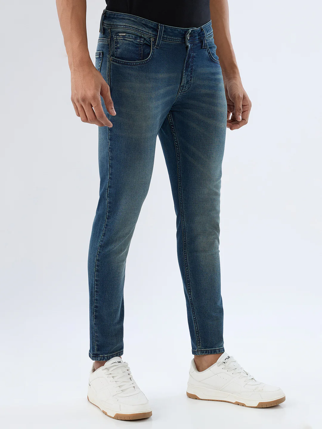 Men Kano Jeans Slim Fit Blue Mid Rise - Image 2