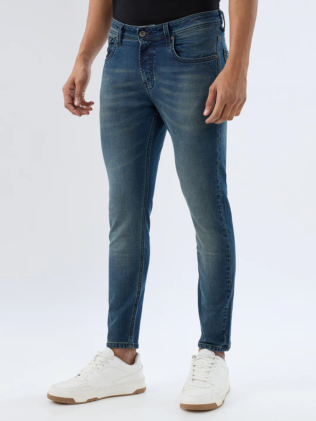Men Kano Jeans Slim Fit Blue Mid Rise - Image 3