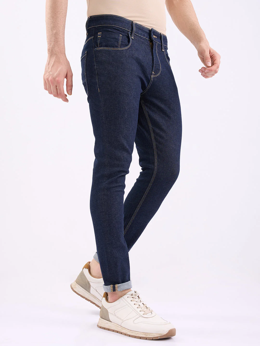 Men Jeans Slim Fit Blue Mid Rise - Image 2