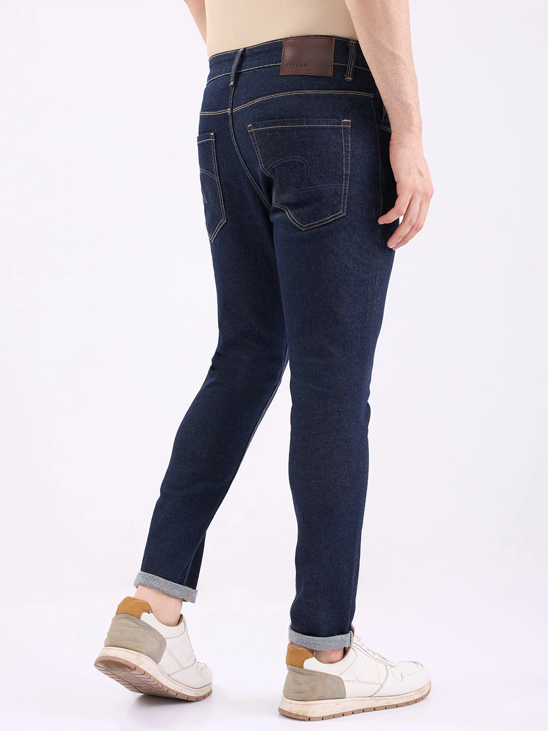 Men Jeans Slim Fit Blue Mid Rise - Image 4