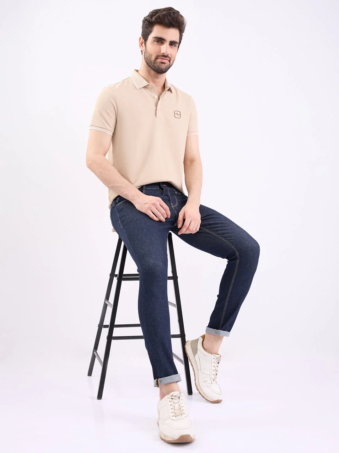 Men Jeans Slim Fit Blue Mid Rise - Image 6