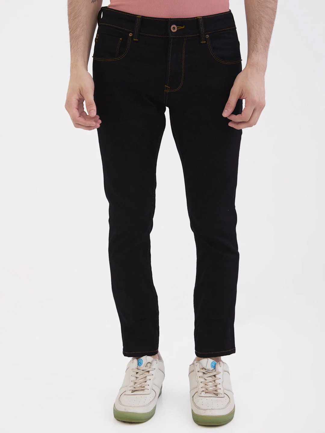Men Jeans Slim Fit Blue Mid Rise