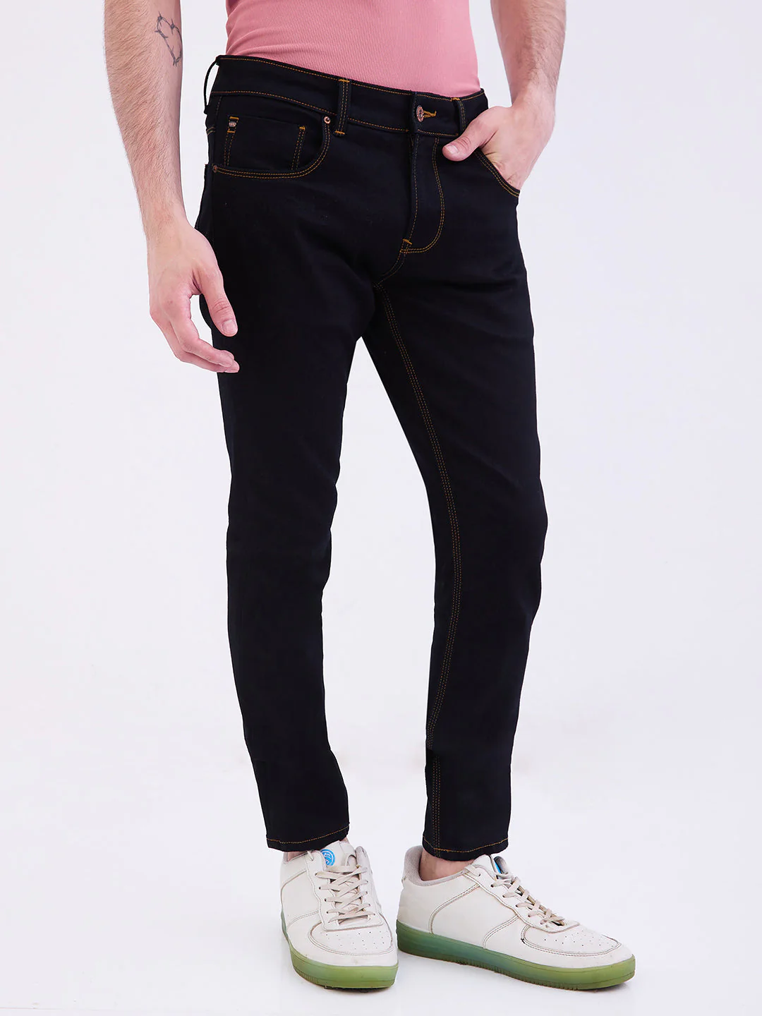 Men Jeans Slim Fit Blue Mid Rise - Image 2